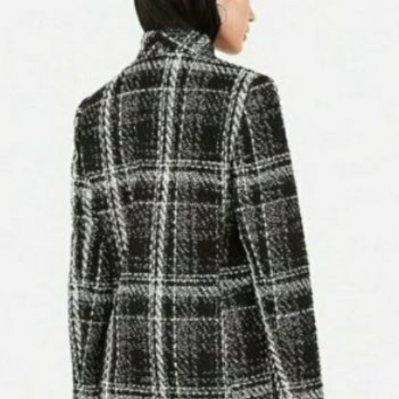COPY - Express Black and White Plaid Peacoat - XS/TP - Picture 6 of 12